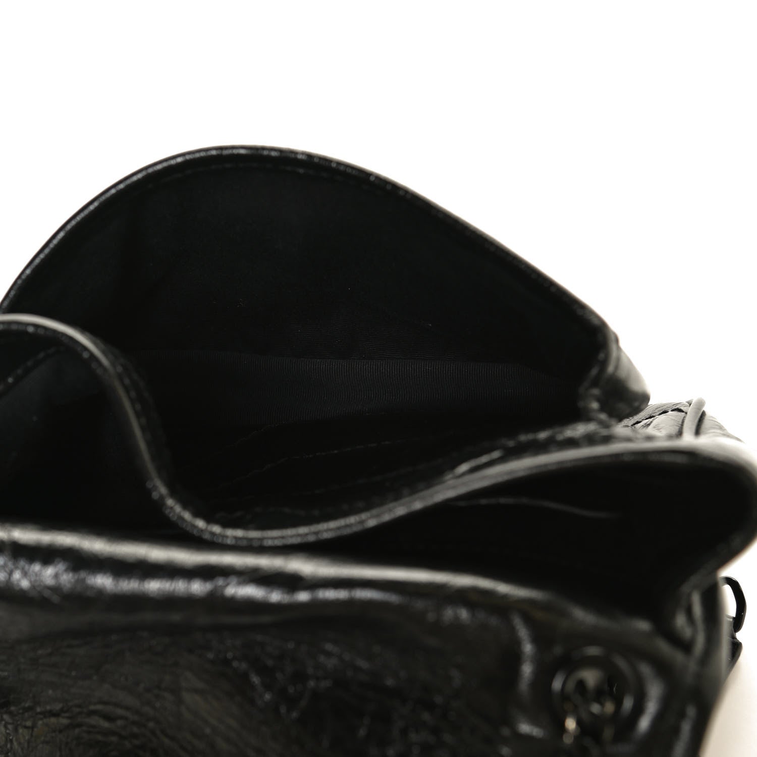Saint Laurent Crinkled Calfskin Matelasse Monogram Baby Niki Chain Satchel Black 6 of 16