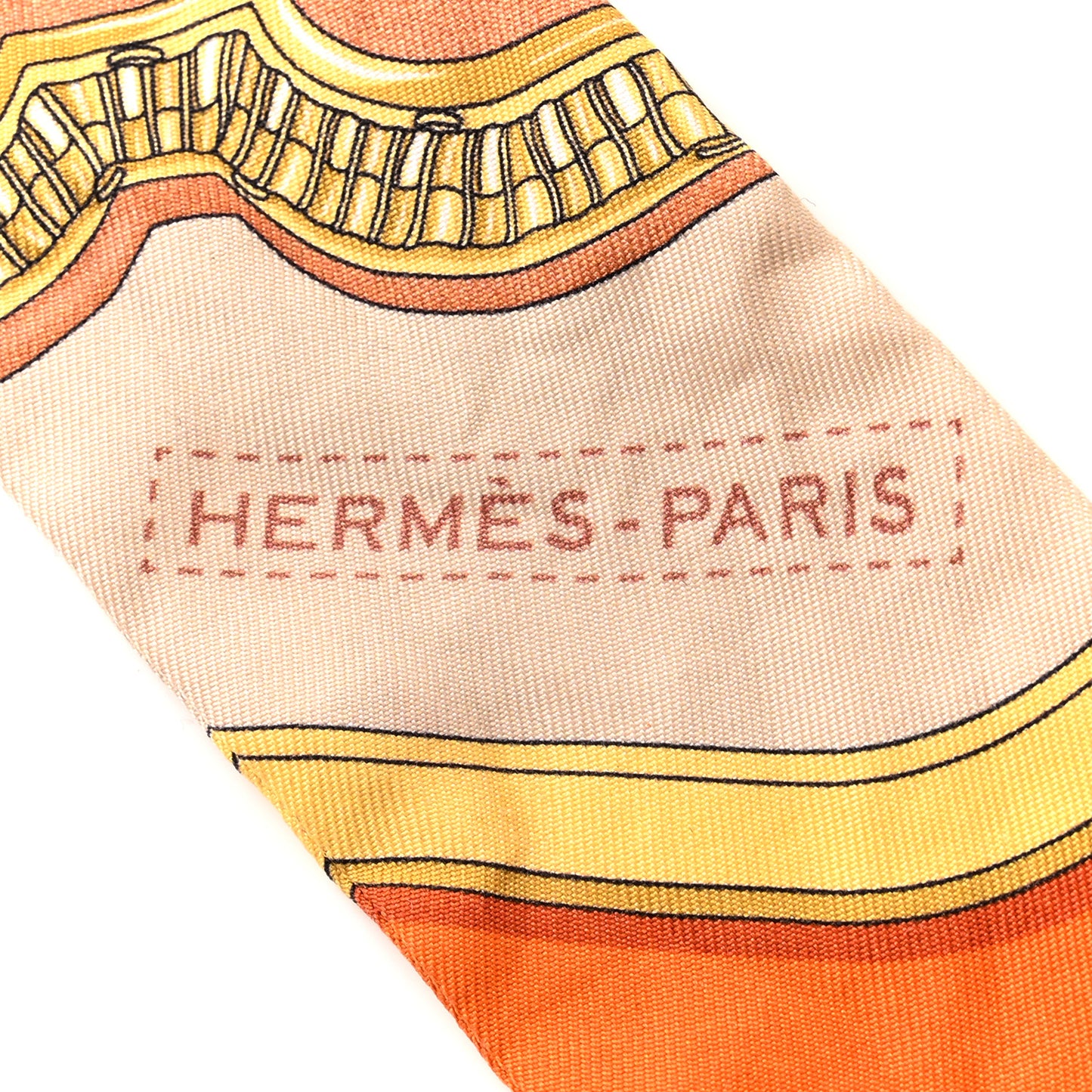 Silk Grand Apparat Twilly Beige Orange Jaune