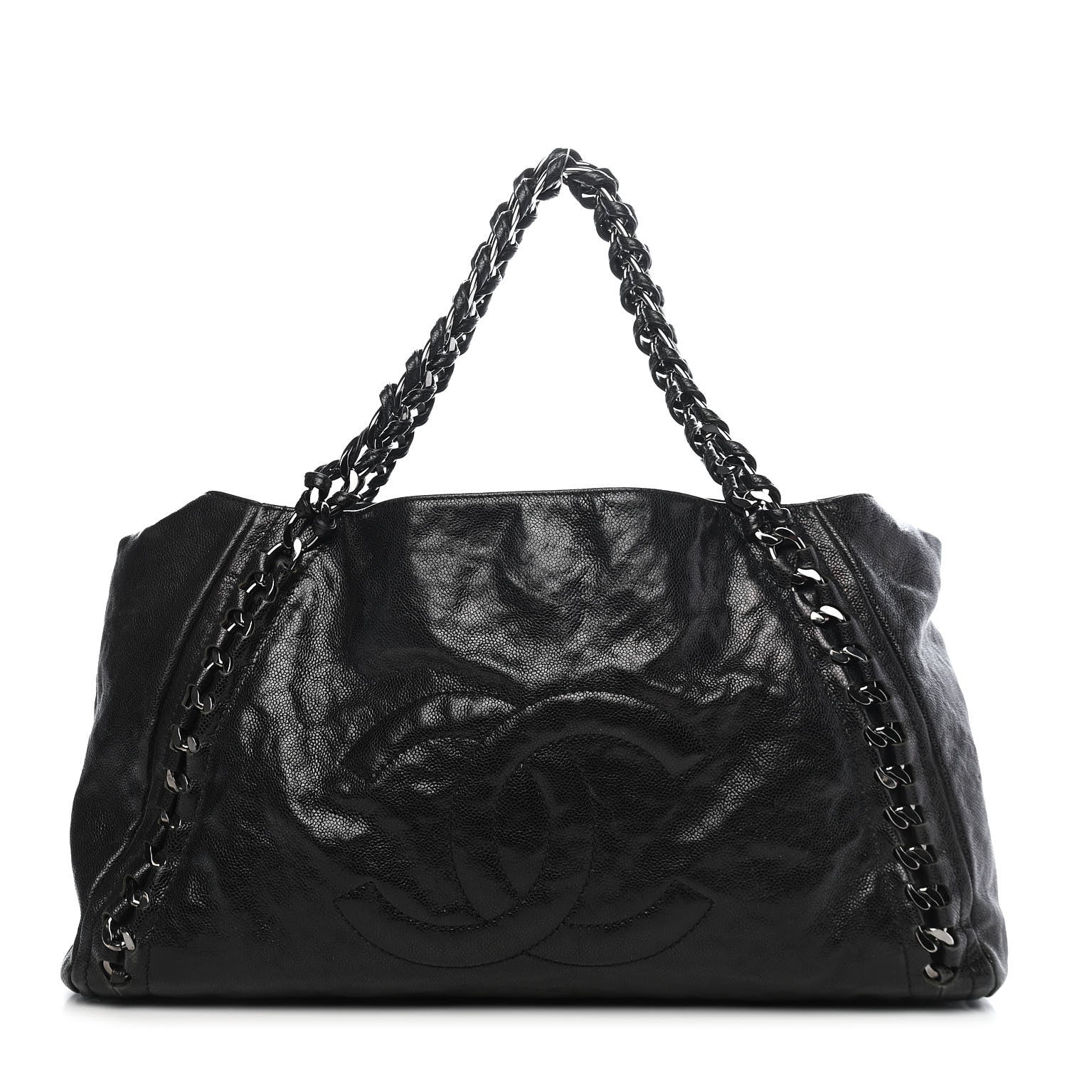 Chanel Glazed Caviar East West Modern Chain Tote Black 2 of 25
