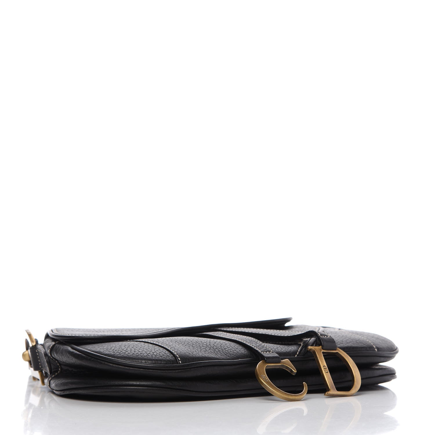 Christian Dior Calfskin Double Saddle Bag Black 4 of 10