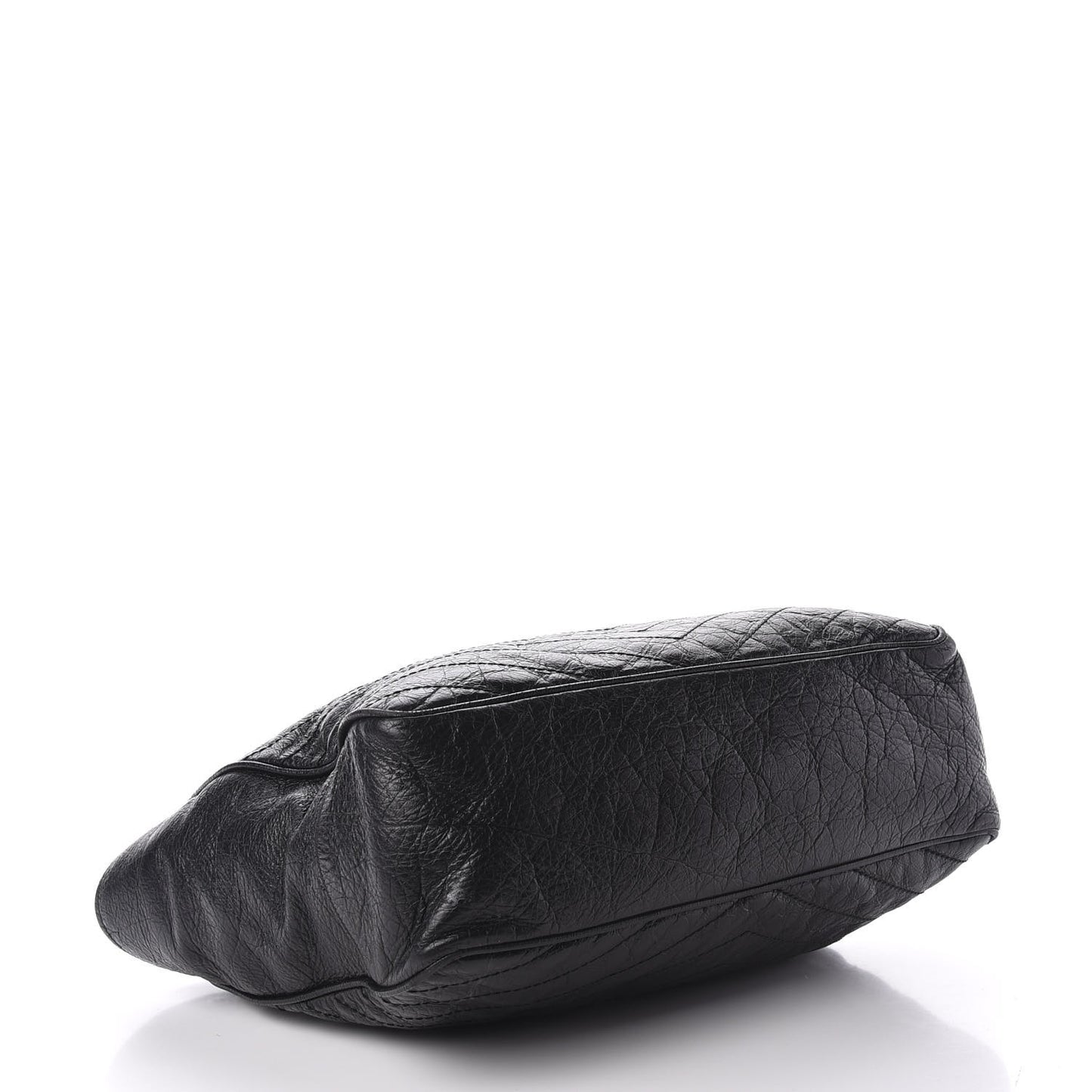 Crinkled Calfskin Matelasse Monogram Large Niki Shopping Tote Bag Black