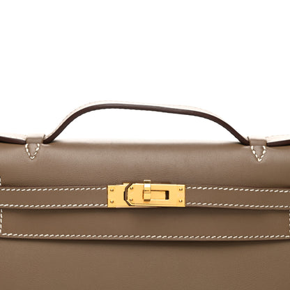 Hermes Swift Kelly Pochette Clutch Etoupe 8 of 10