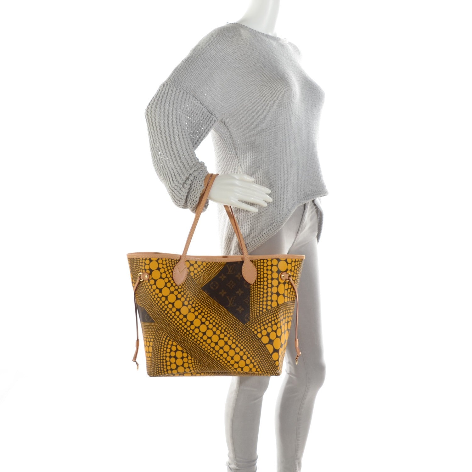 Louis Vuitton Monogram Kusama Waves Neverfull MM Yellow 2 of 7