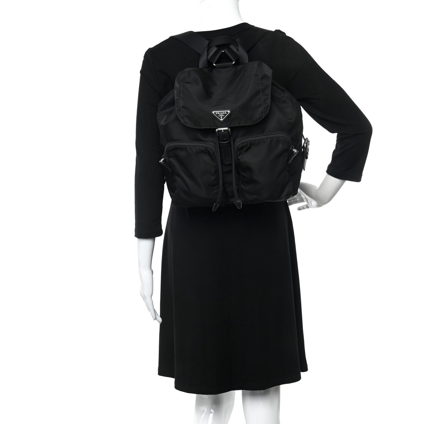 Nylon Vela Large Backpack Black