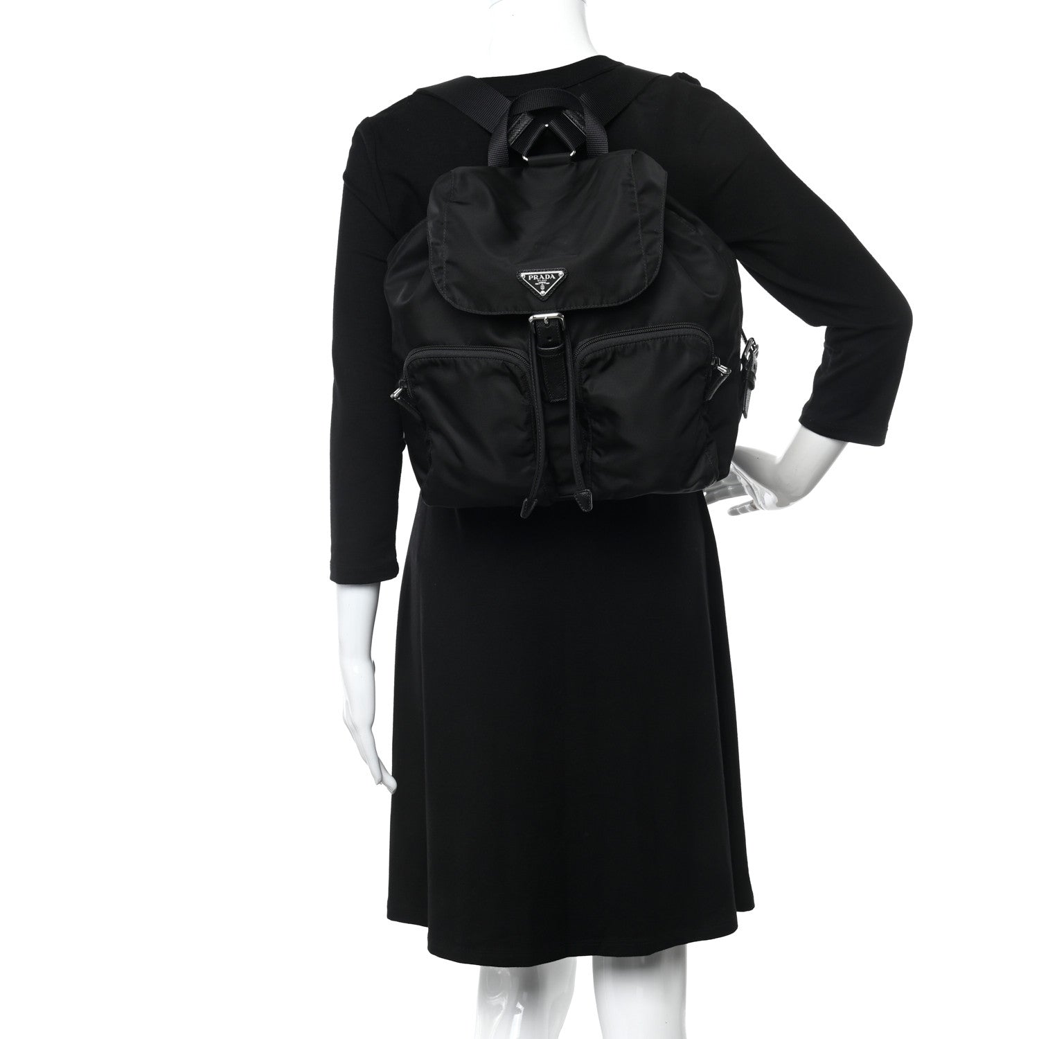 Prada Nylon Vela Large Backpack Black 2 of 9