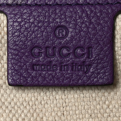 Gucci Pebbled Calfskin Large Soho Shoulder Bag Shine Purple 6 of 11