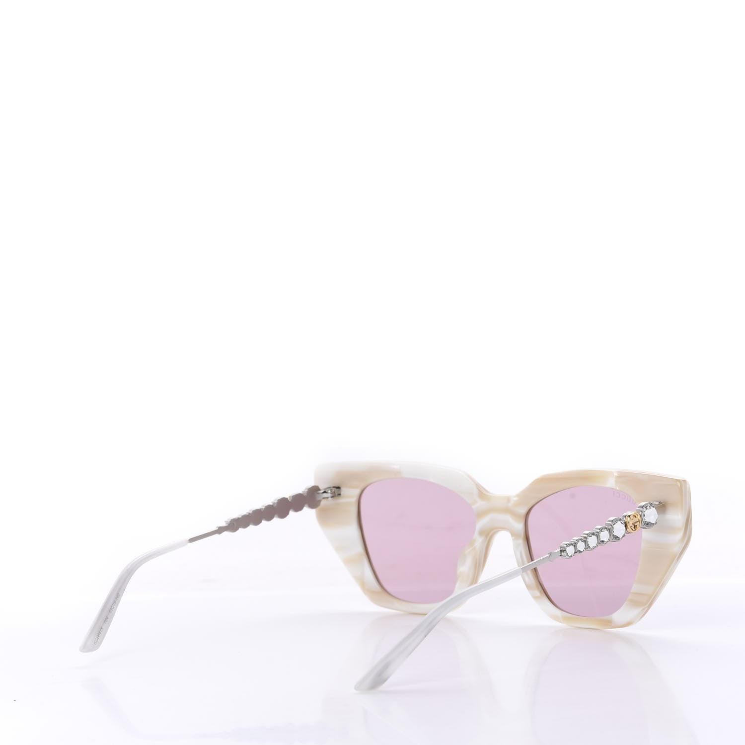 Gucci Crystal Embellished Cat Eye GG0641S Sunglasses White 4 of 7