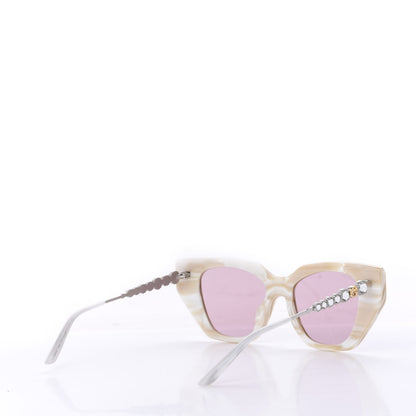 Gucci Crystal Embellished Cat Eye GG0641S Sunglasses White 4 of 7