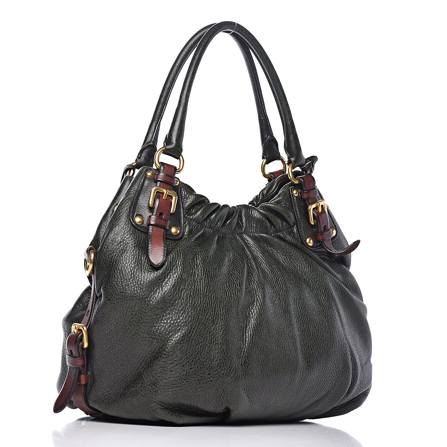 Prada Soft Calfskin Shoulder Bag Cenere 3 of 12