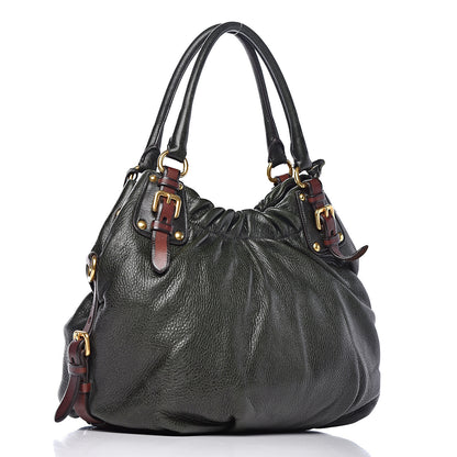 Prada Soft Calfskin Shoulder Bag Cenere 3 of 12