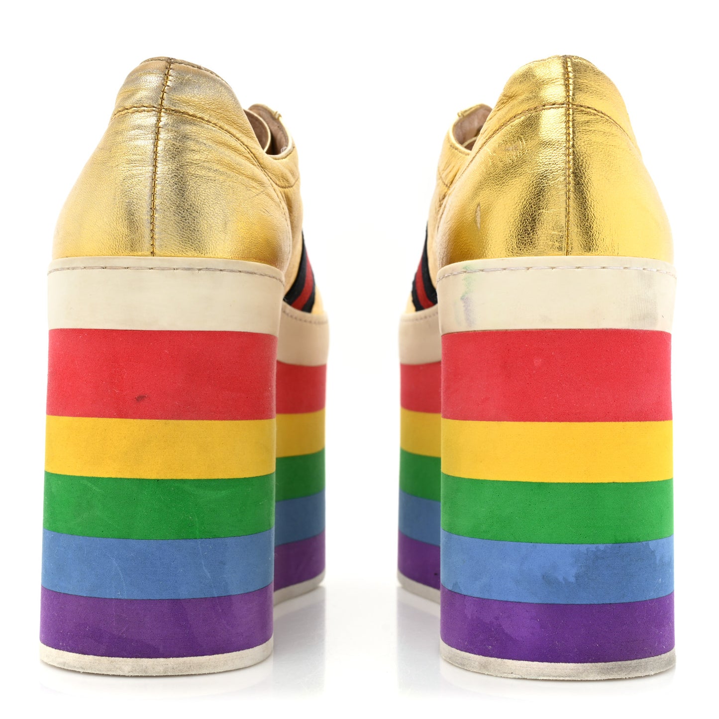 Metallic Nappa Peggy Platform Sneakers 38.5 Oro Vecchio
