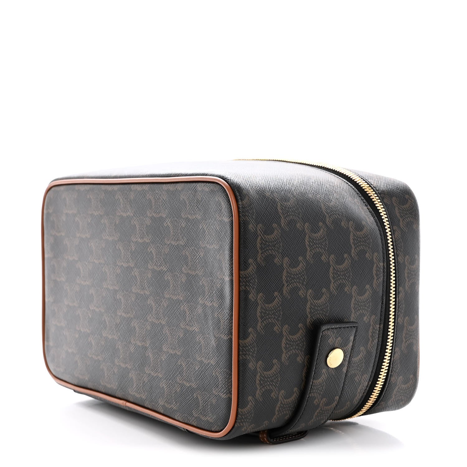 Celine Triomphe Canvas Calfskin Vanity Case Tan 9 of 12