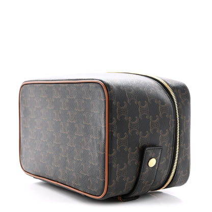 Celine Triomphe Canvas Calfskin Vanity Case Tan 9 of 12