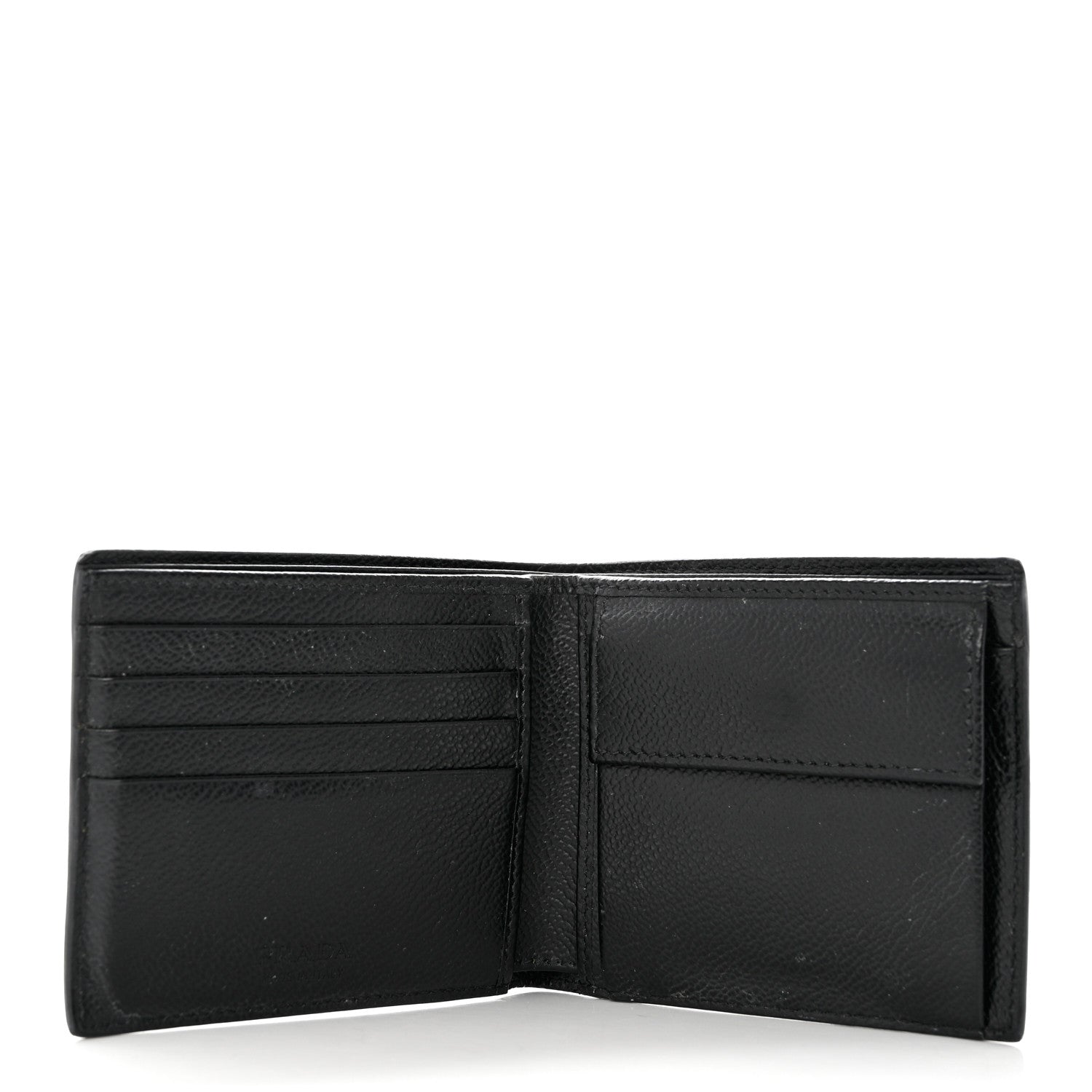 Prada Micro Grain Bi-Fold Wallet Black 5 of 9