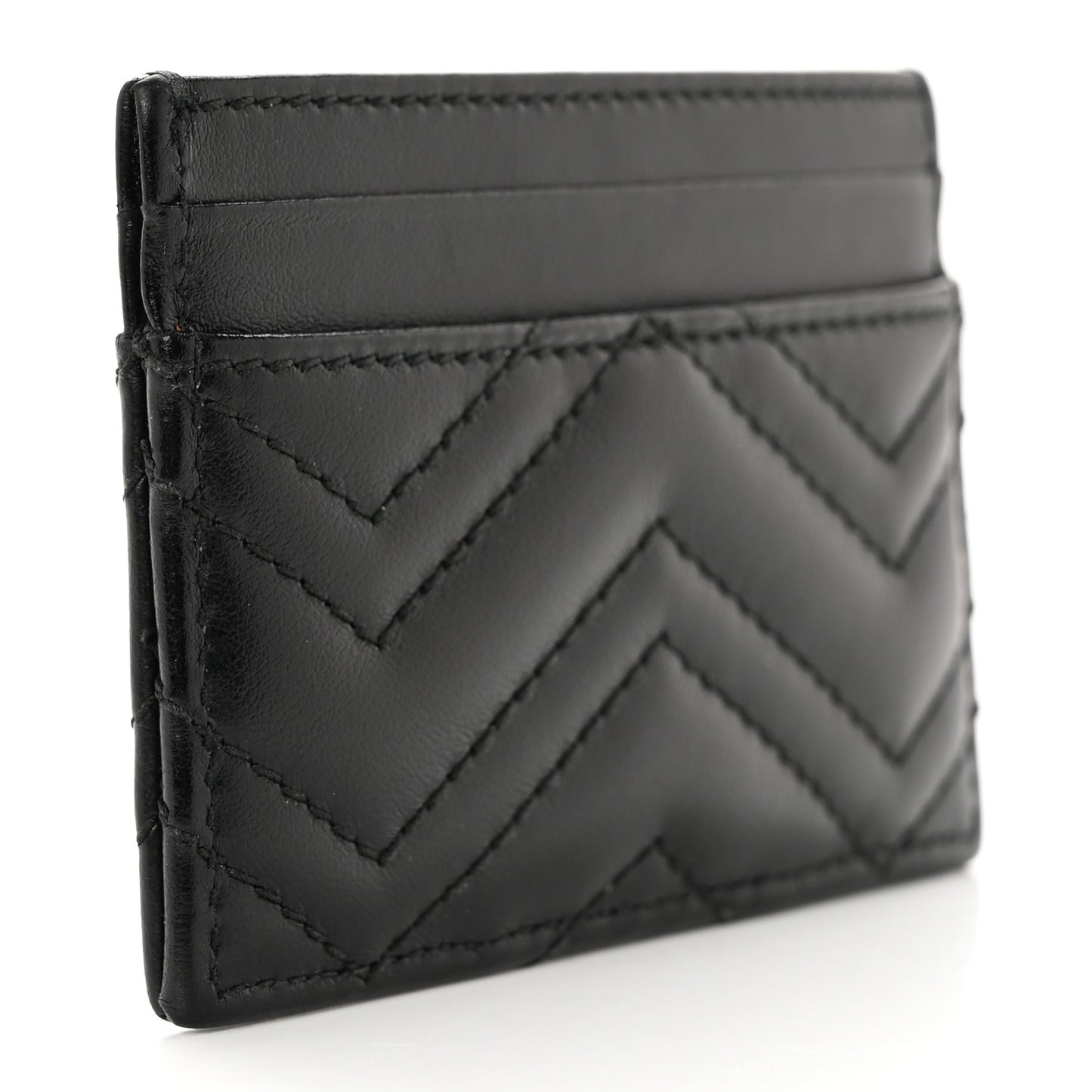 Calfskin Matelasse GG Marmont Card Holder Black