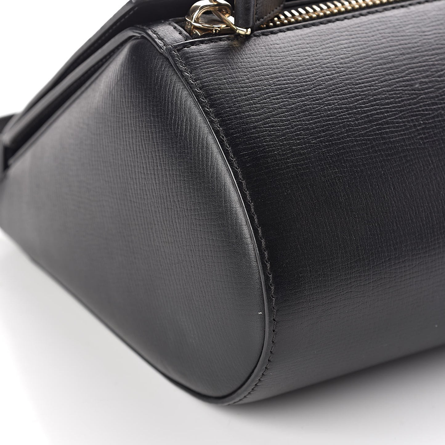 Textured Calfskin Medium Pandora Box Crossbody Bag Black