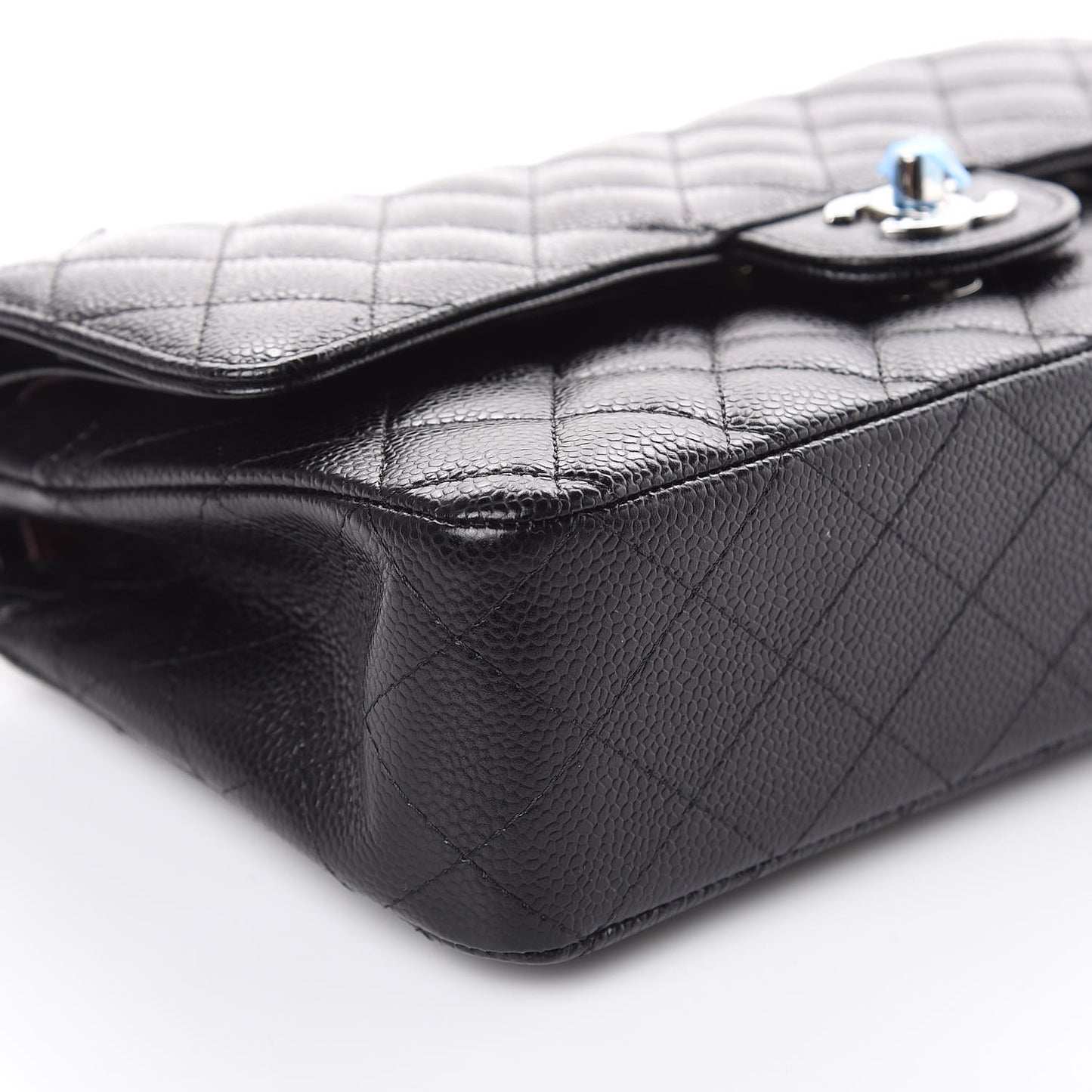 Caviar Quilted Medium Double Flap Black