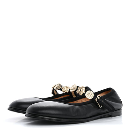 Chanel Lambskin Charm Mary Jane Flats 39 Black 4 of 10
