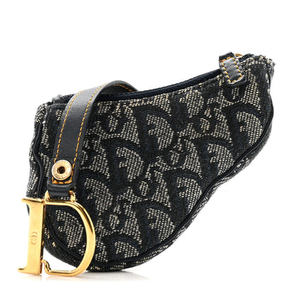 Christian Dior Monogram Saddle Coin Purse Navy 5 of 27