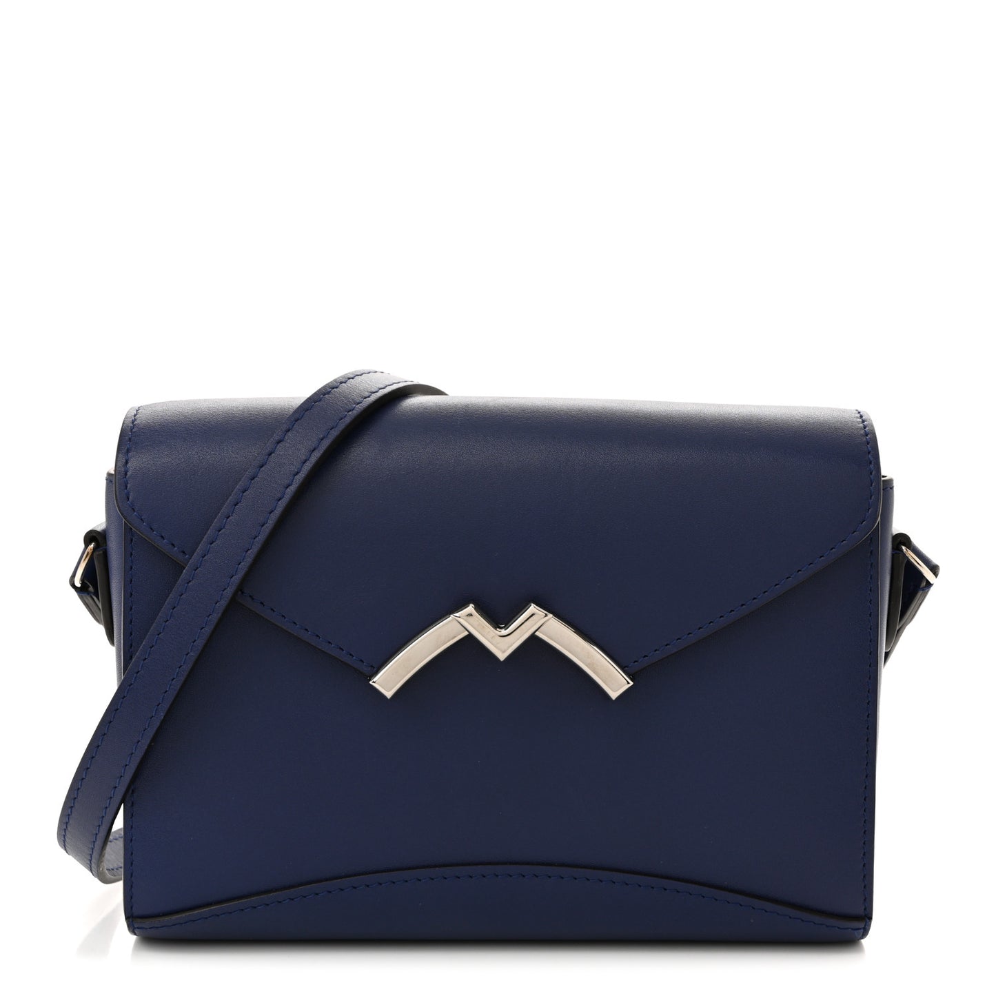 Box Calfskin Gabrielle Reporter Shoulder Bag Blue