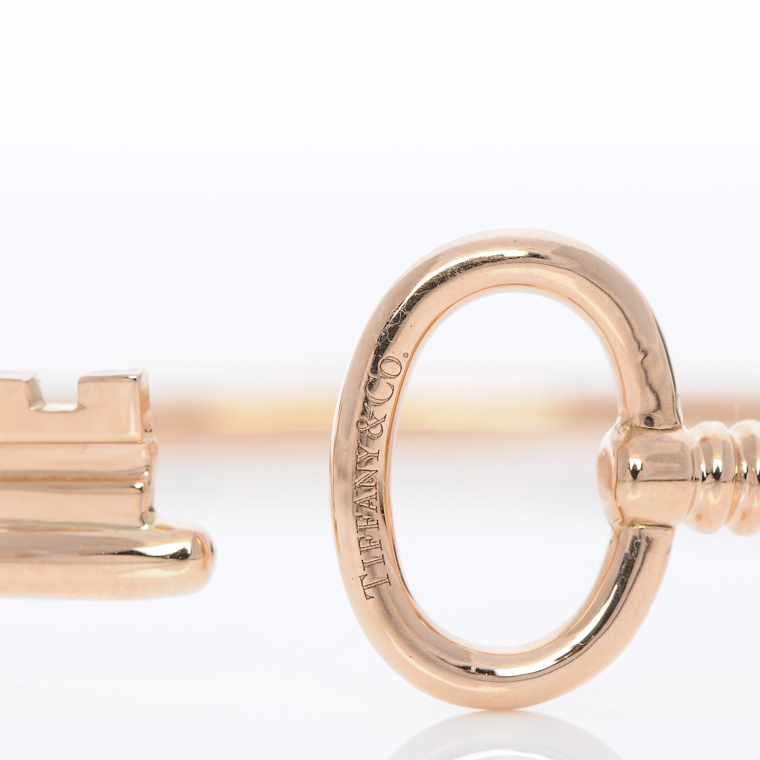 Tiffany 18K Rose Gold Keys Wire Bracelet 4 of 5