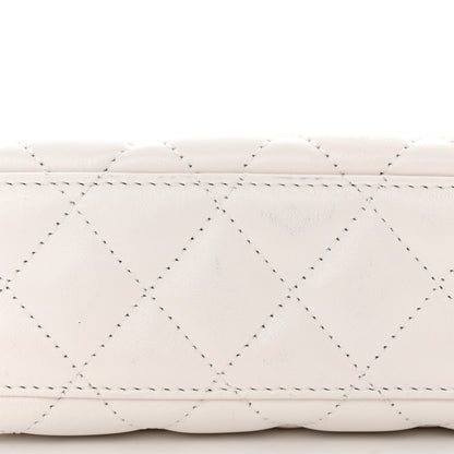 Chanel Shiny Aged Calfskin Quilted Nano Kelly Shopper White 11 of 13