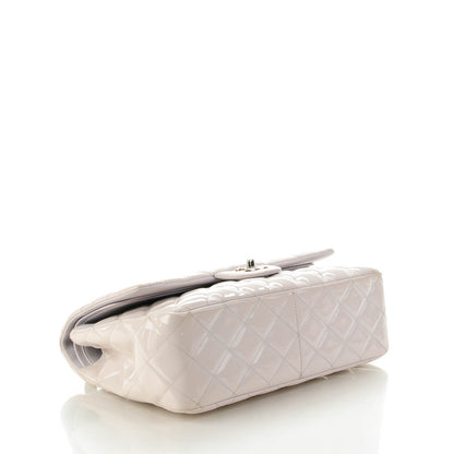 Chanel Patent Quilted Jumbo Double Flap Light Grey 4 of 8