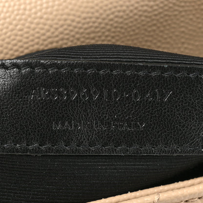 Saint Laurent Grain De Poudre Mixed Matelasse Large Triquilt Monogram Satchel Dark Beige 7 of 15