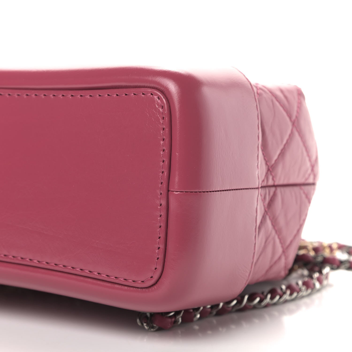 Chanel Aged Calfskin Quilted Small Gabrielle Backpack Dark Pink 6 of 10
