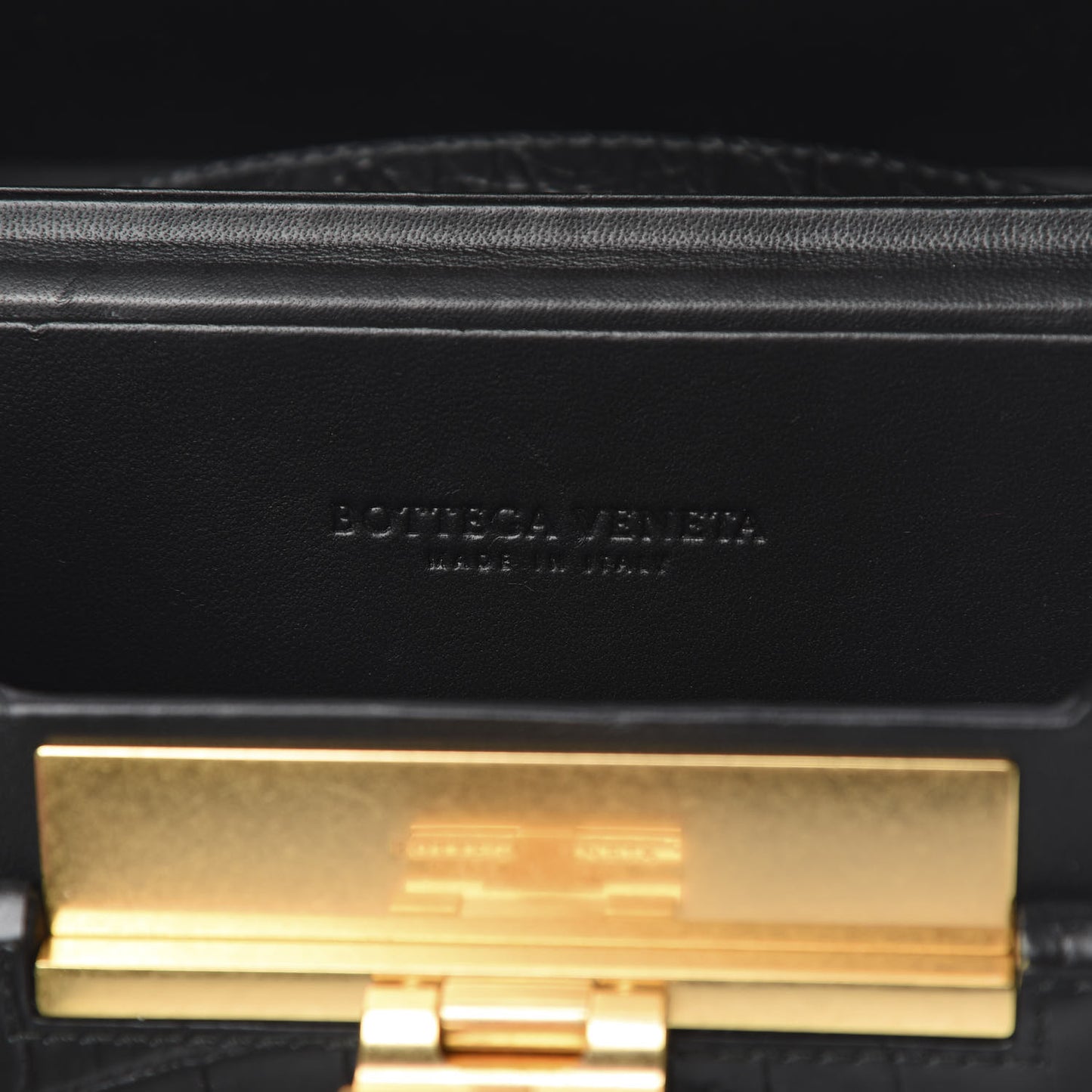 Calfskin Crocodile Embossed Daisey Box Clutch Black