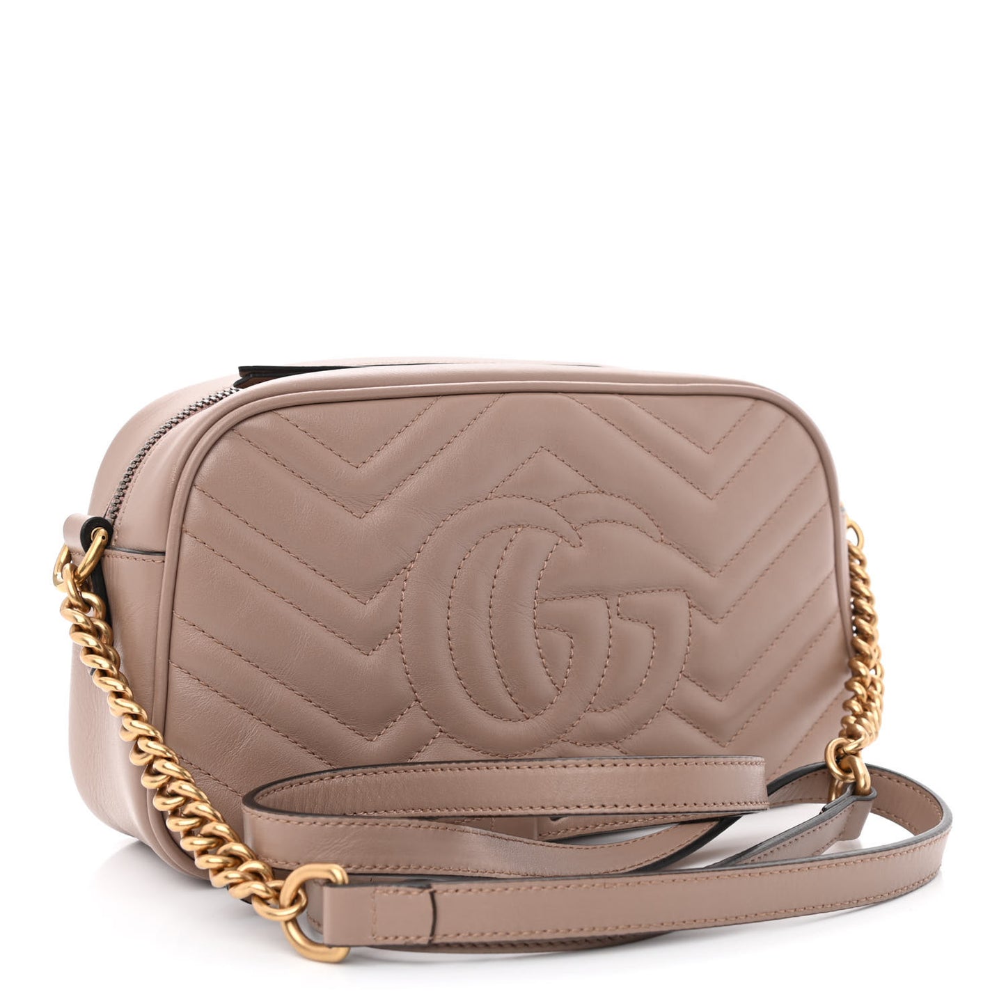 Calfskin Matelasse Small GG Marmont Chain Shoulder Bag Porcelain Rose