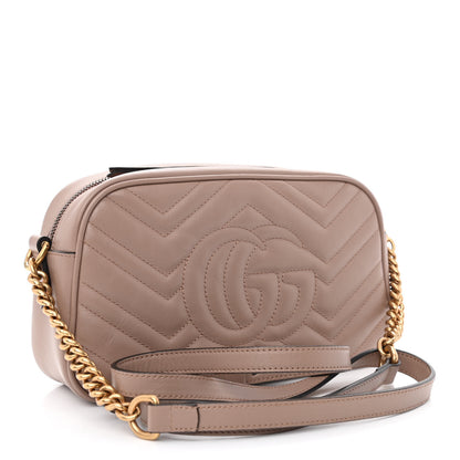 Gucci Calfskin Matelasse Small GG Marmont Chain Shoulder Bag Porcelain Rose 3 of 10