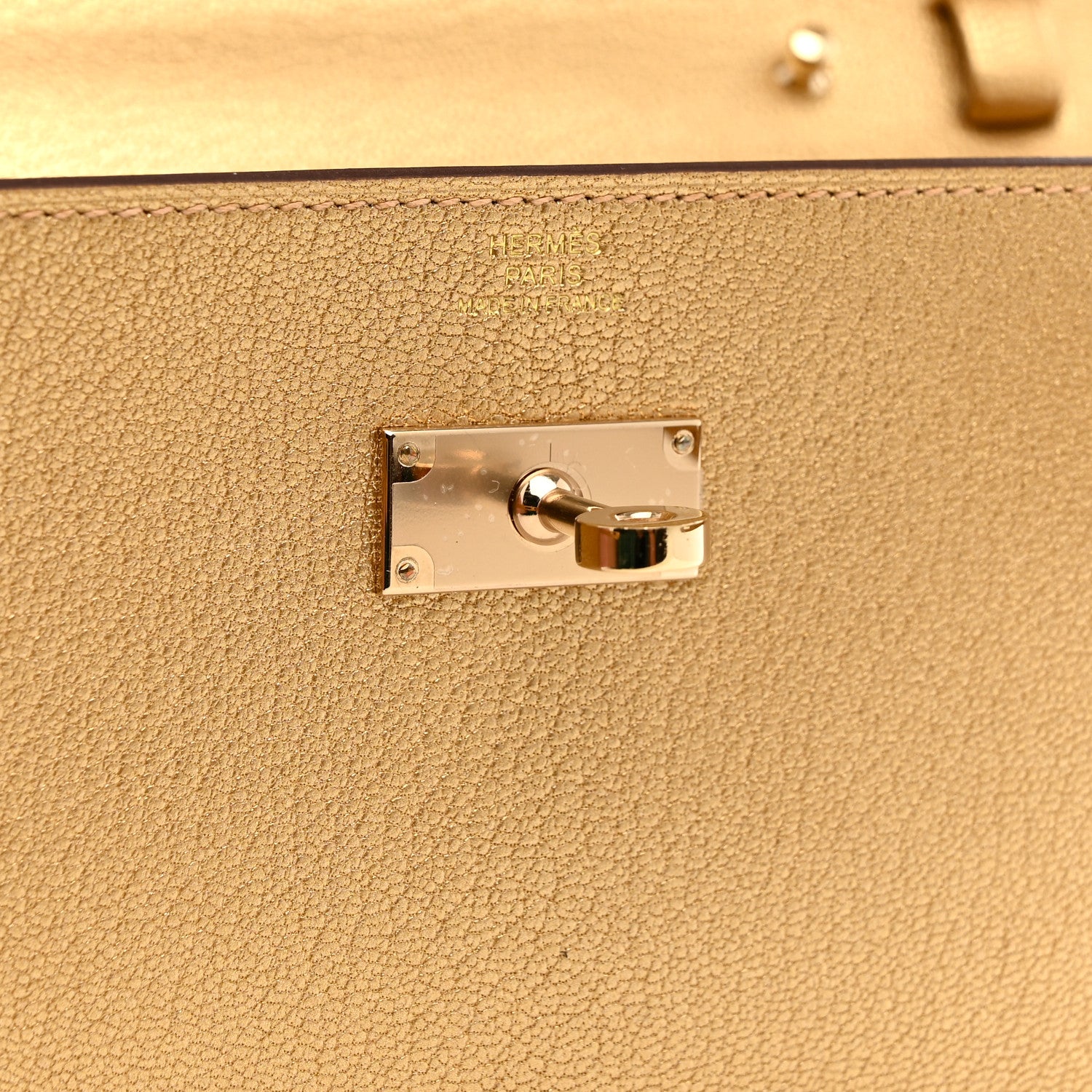 Hermes Metallic Chevre Chamkilight Kelly Wallet To Go Dore 6 of 11
