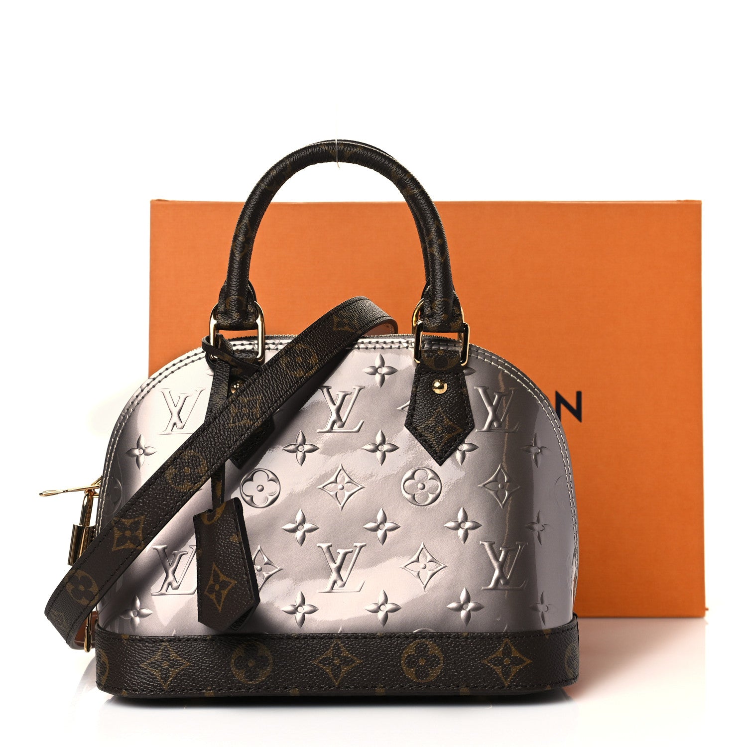 Louis Vuitton Vernis Monogram Alma BB Taupe Metallise 10 of 10