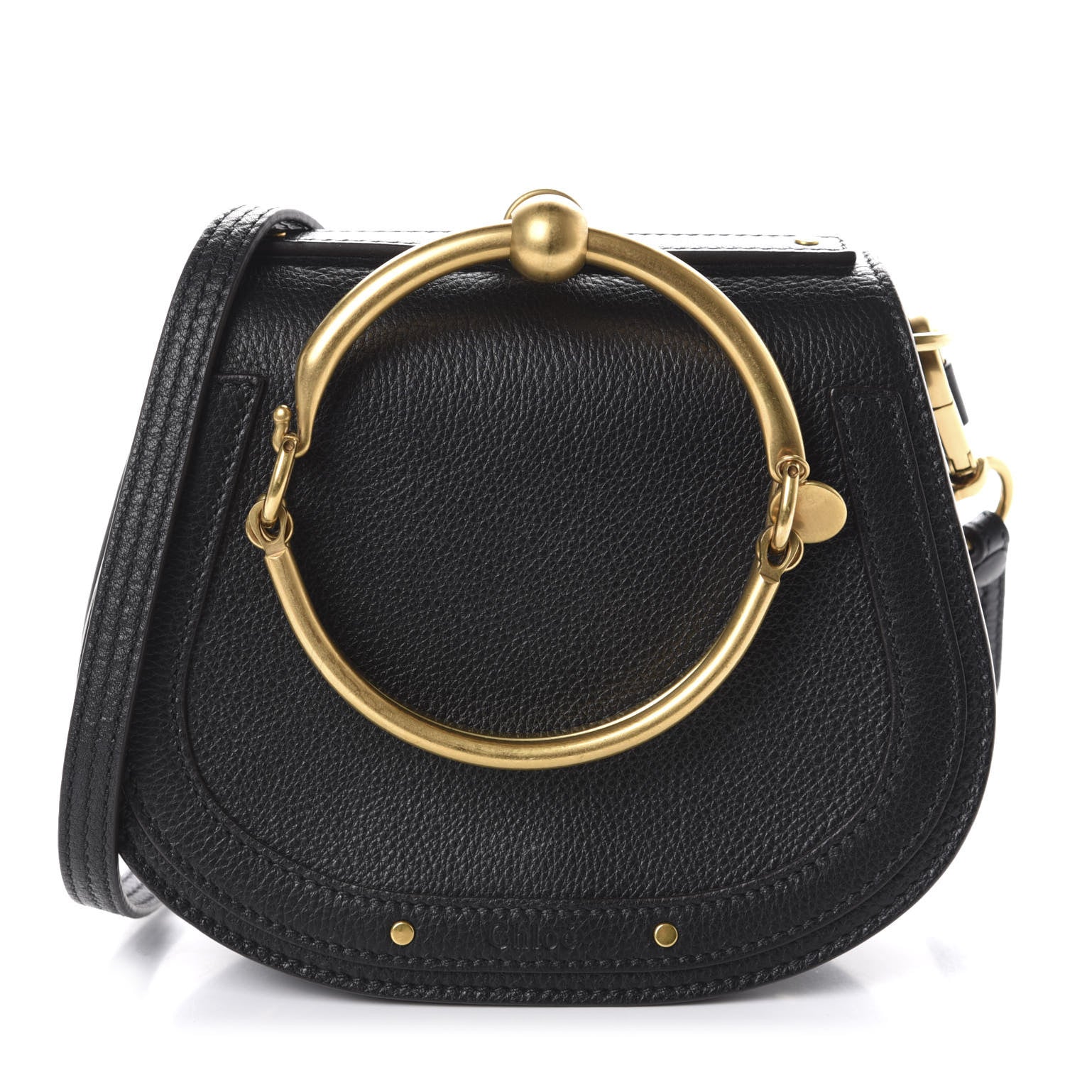 Chloe Calfskin Suede Small Nile Bracelet Bag Black 1 of 9