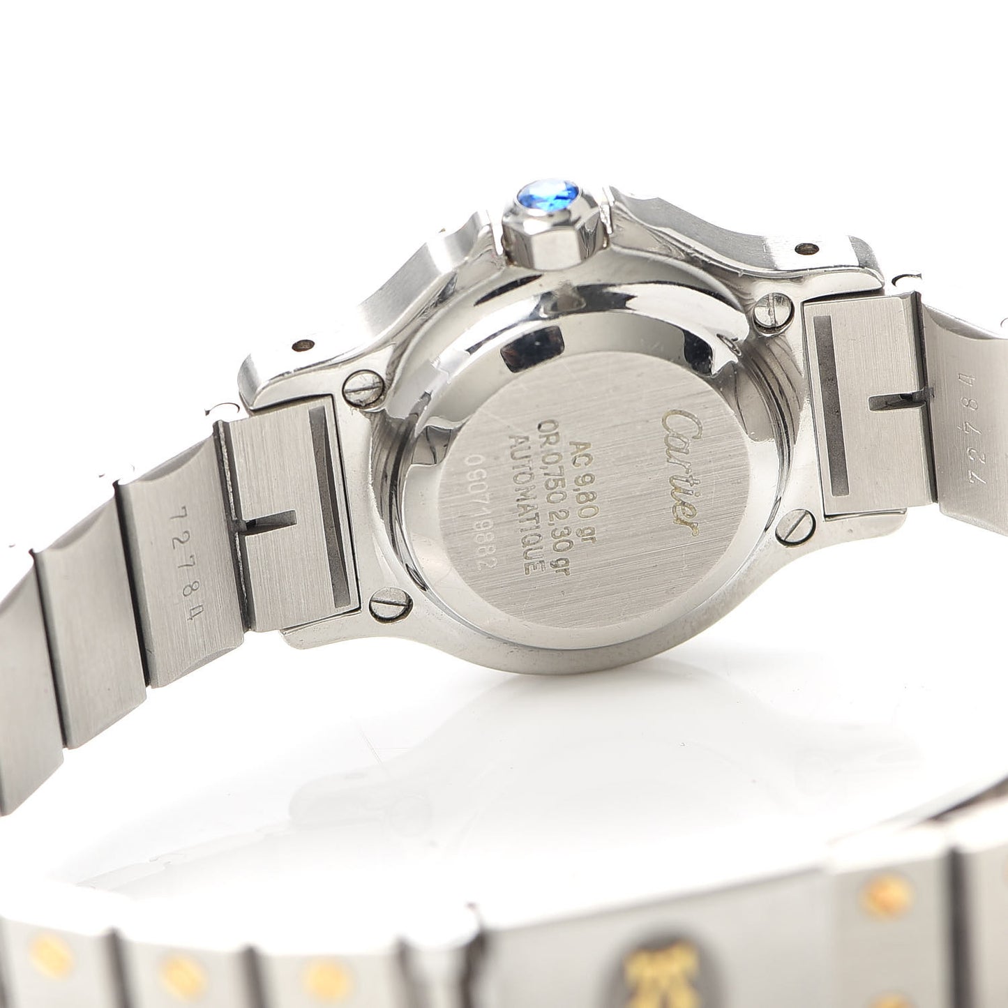 Stainless Steel 18K Yellow Gold 25mm Santos Octagon Automatic Watch