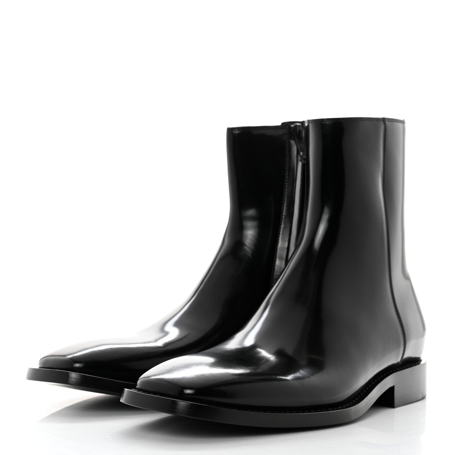 Balenciaga Polished Calfskin Rim Boots 40 Black 3 of 9