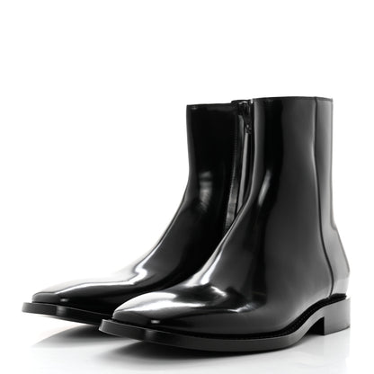Balenciaga Polished Calfskin Rim Boots 40 Black 3 of 9