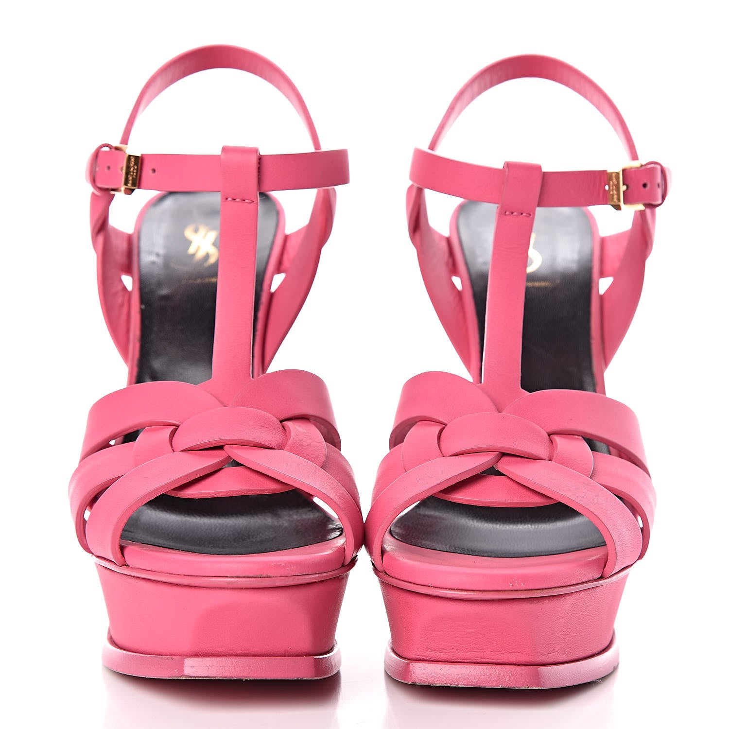 Saint Laurent Calfskin Tribute 105 Platform Sandals 37.5 Rose Clair 2 of 10