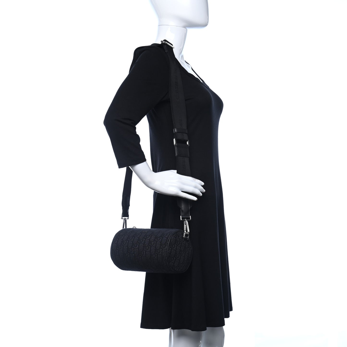 Oblique Roller Messenger Bag Black