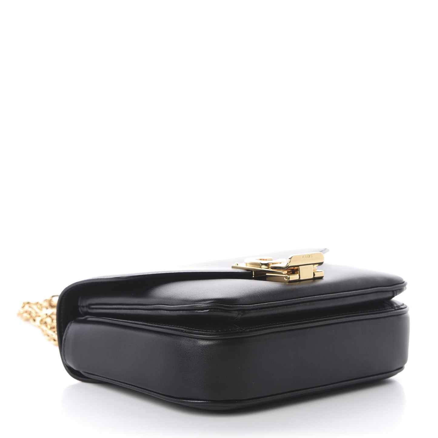 Shiny Calfskin Small C Bag Black