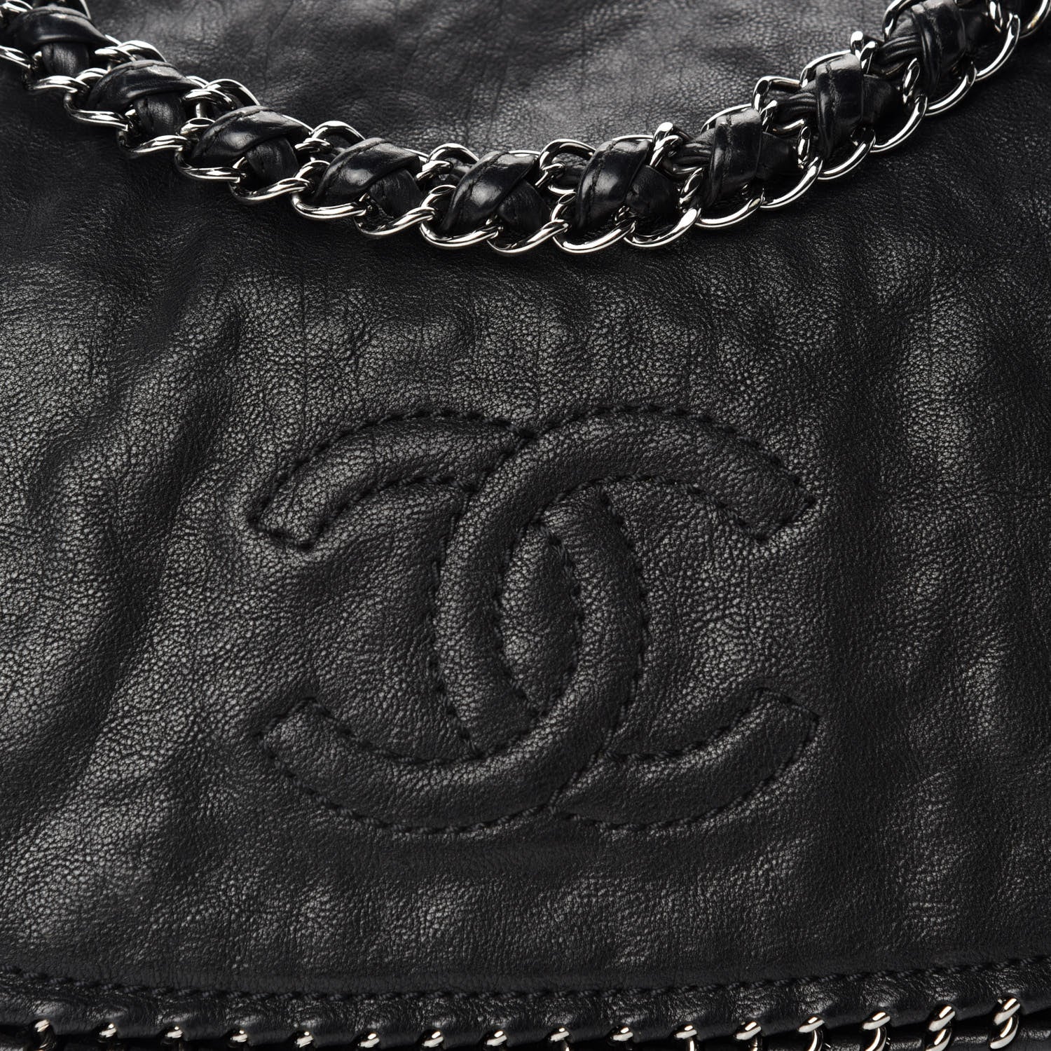 Chanel Metallic Goatskin Luxe Ligne Flap Black 10 of 10