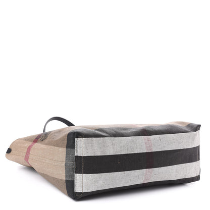 Burberry Coated Canvas Mega Check Medium Doodle Tote Black 4 of 9