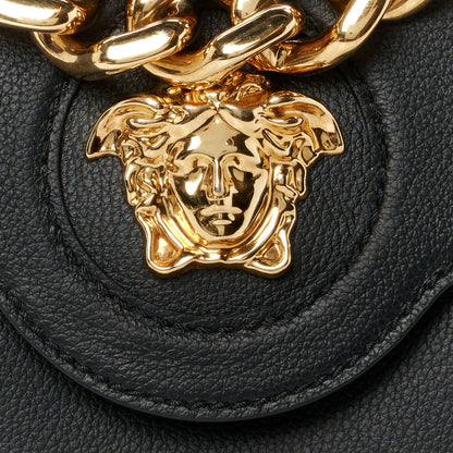 Versace Grained Calfskin Small La Medusa Top Handle Bag Black 9 of 11