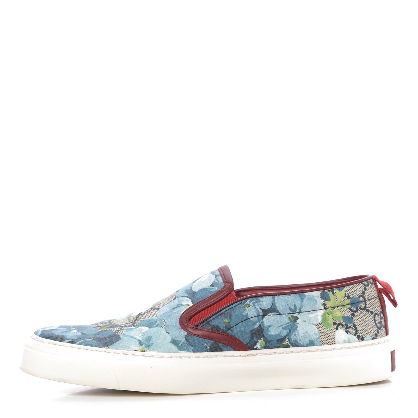 GG Supreme Monogram Blooms Womens Slip On Sneakers 36 Beige Blue Navy Red
