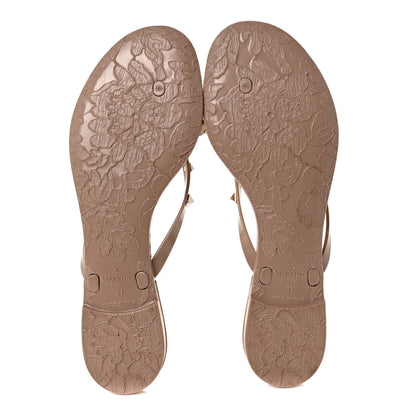 Valentino Garavani PVC Jelly Rockstud Bow Thong Sandals 41 Poudre 9 of 14