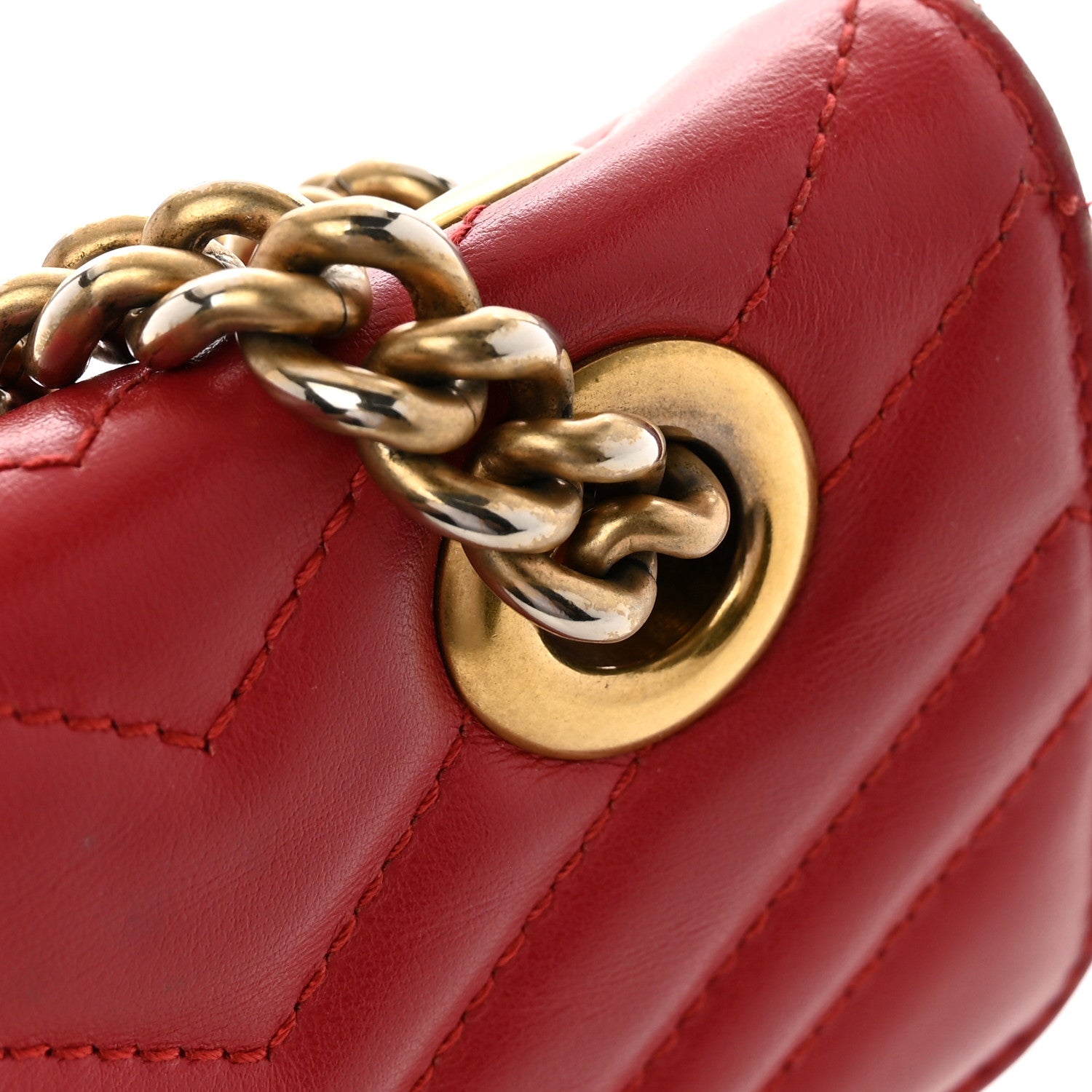 Gucci Calfskin Matelasse Small GG Marmont Shoulder Bag Hibiscus Red 13 of 13