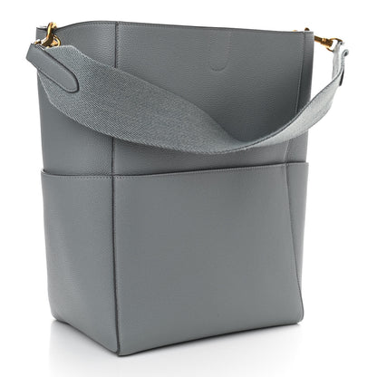 Celine Soft Grained Calfskin Sangle Bucket Bag Storm 3 of 14