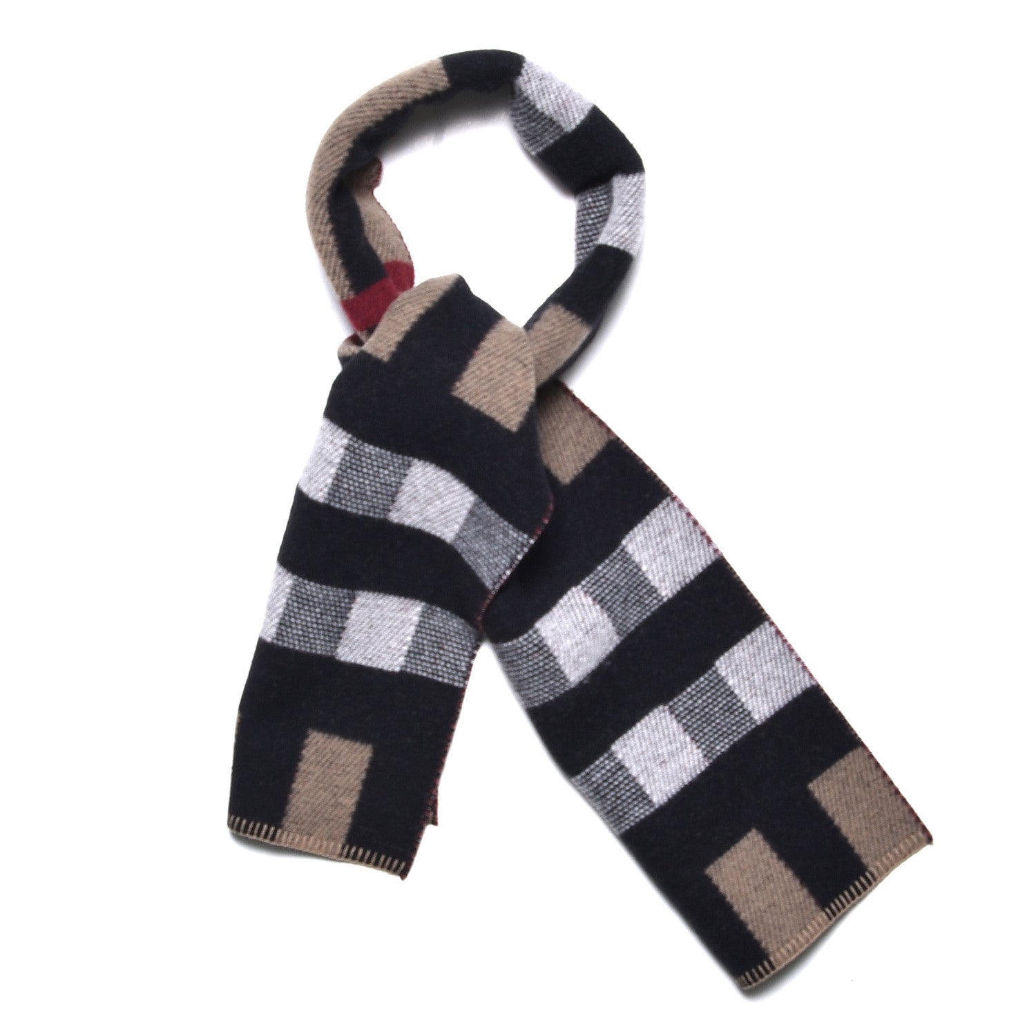 Burberry Wool Cashmere Half Mega Check Blanket Scarf House Check 1 of 4