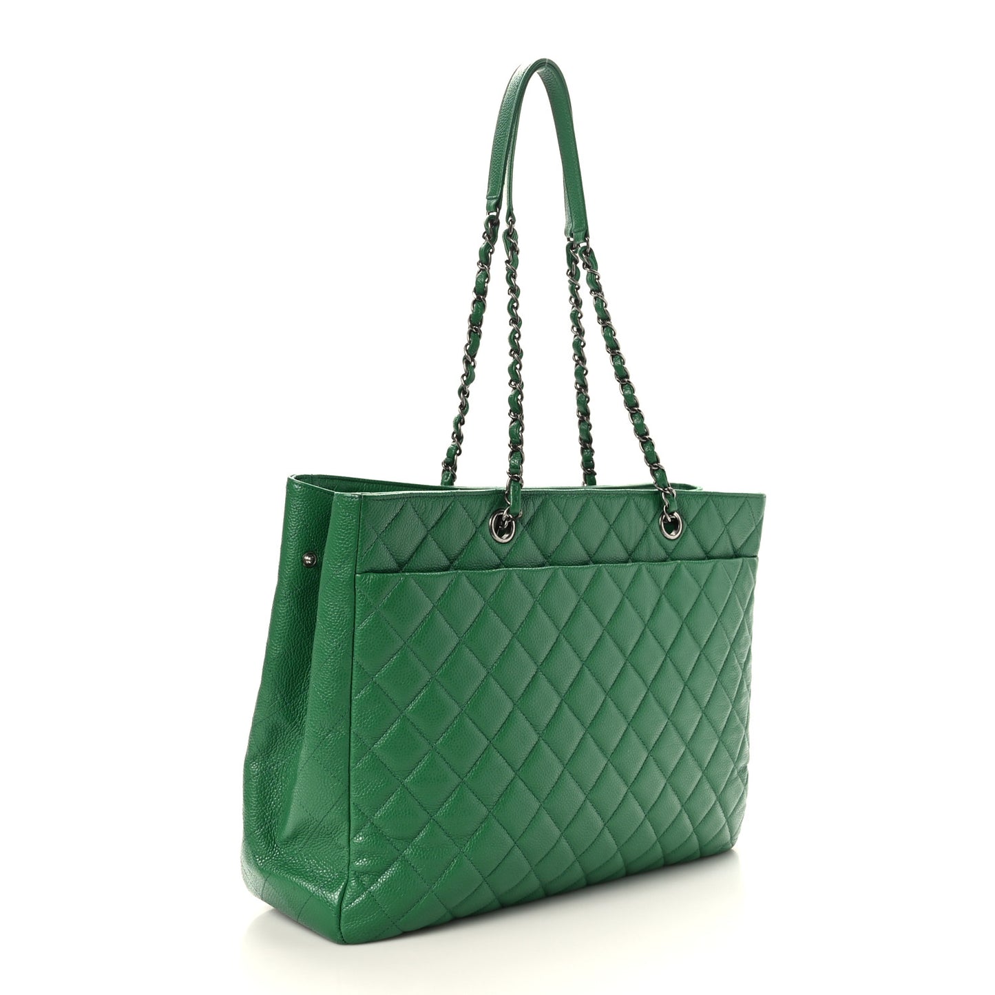 Caviar Quilted Timeless Tote Green